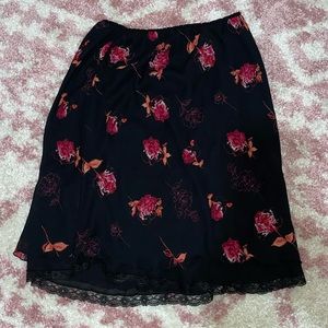 Floral semi sheer skirt
